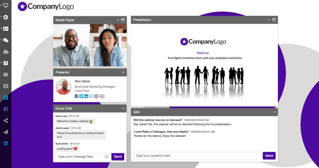 Webinar Presentation Interface - Purple