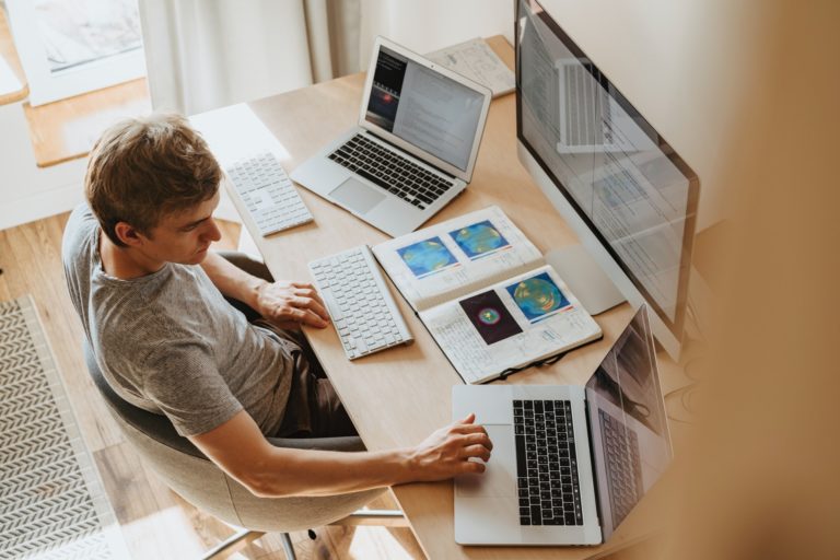 Man Preparing For Upcoming Large-Audience Webinars
